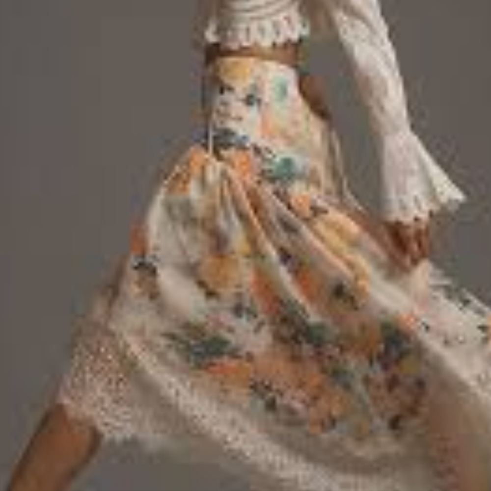 Anthropologie Floral Asymmetrical Skirt